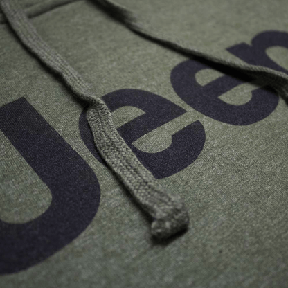 Mens Jeep® Text Hoodie - Heather Army Green - Speedlogix