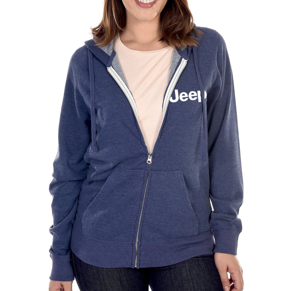 Mens Jeep® Text Zip French Terry Hooded Sweatshirt - Speedlogix