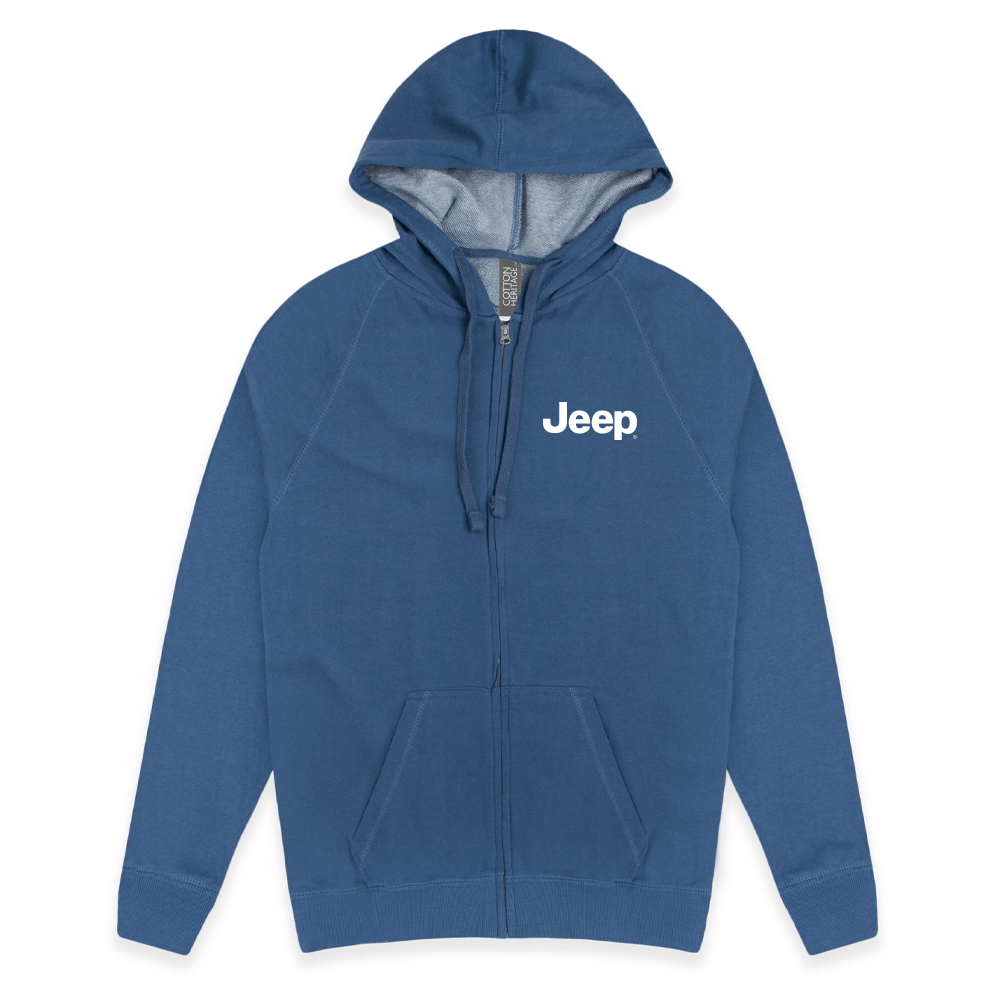 Mens Jeep® Text Zip French Terry Hooded Sweatshirt - Speedlogix