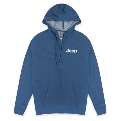 Mens Jeep® Text Zip French Terry Hooded Sweatshirt - Speedlogix