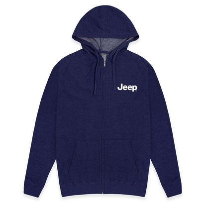 Mens Jeep® Text Zip French Terry Hooded Sweatshirt - Speedlogix