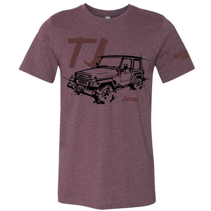 Mens Jeep® TJ Wrangler - LDD Series - Triblend Burgundy T-Shirt - Speedlogix