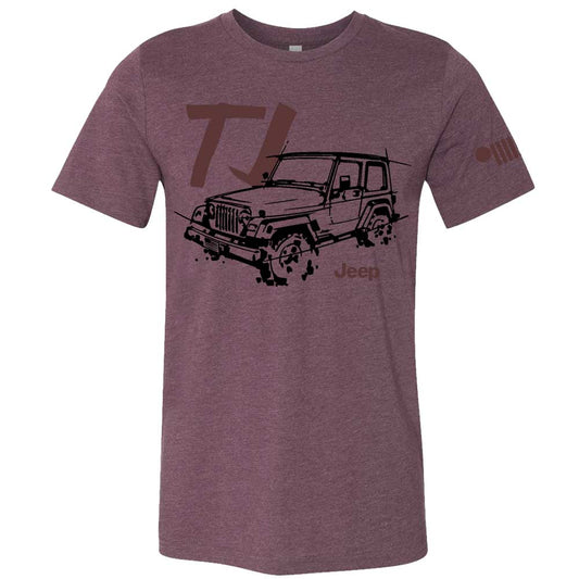 Mens Jeep® TJ Wrangler - LDD Series - Triblend Burgundy T-Shirt - Speedlogix