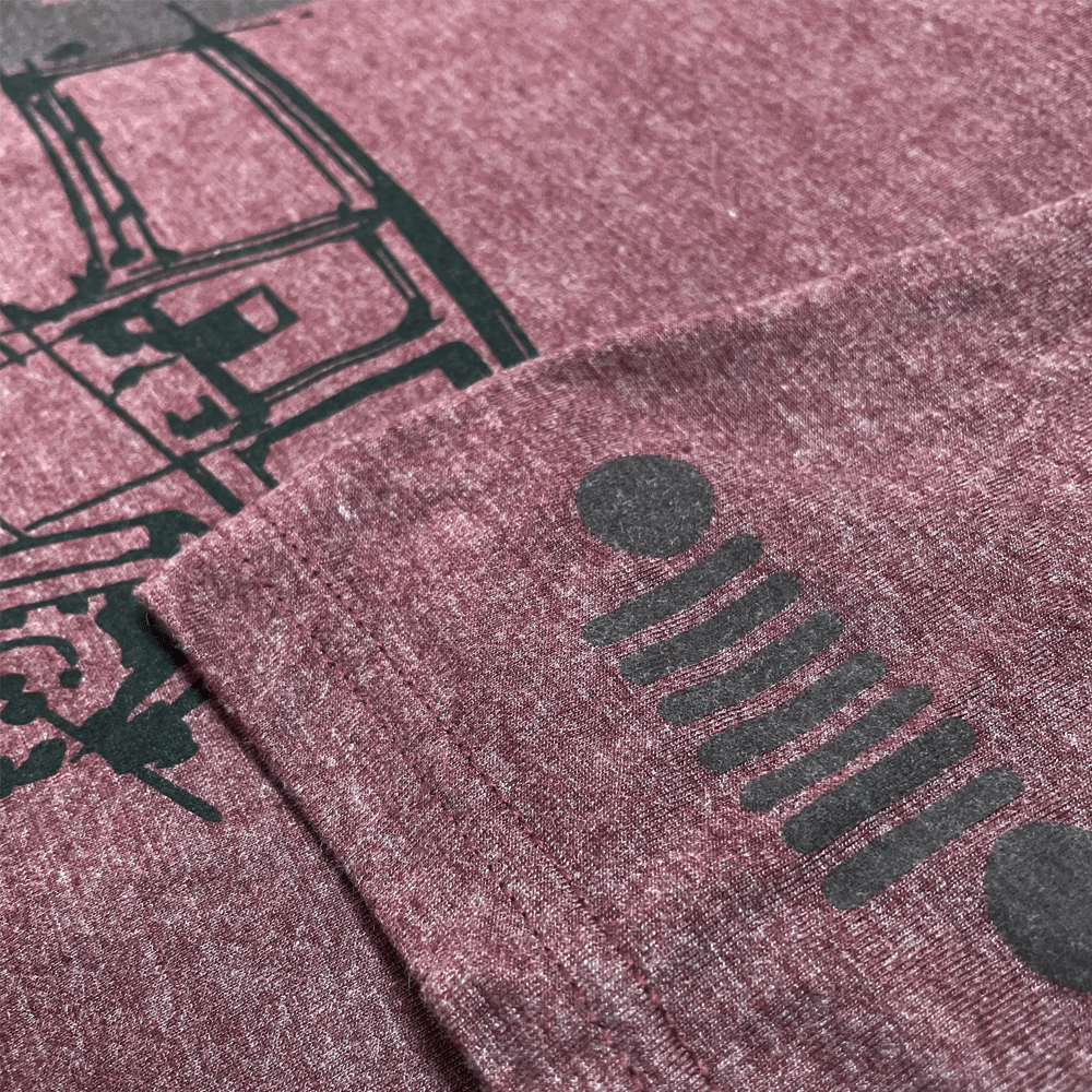 Mens Jeep® TJ Wrangler - LDD Series - Triblend Burgundy T-Shirt - Speedlogix