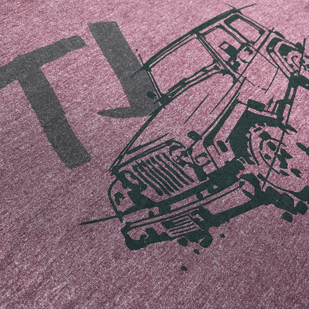 Mens Jeep® TJ Wrangler - LDD Series - Triblend Burgundy T-Shirt - Speedlogix