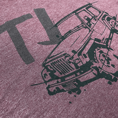 Mens Jeep® TJ Wrangler - LDD Series - Triblend Burgundy T-Shirt - Speedlogix