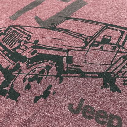 Mens Jeep® TJ Wrangler - LDD Series - Triblend Burgundy T-Shirt - Speedlogix