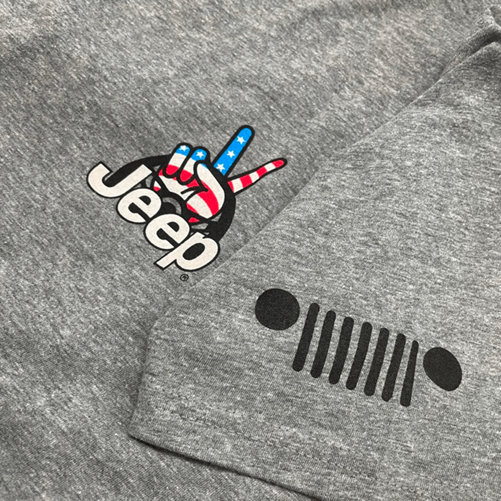 Mens Jeep® Wave USA T-Shirt - Graphite Heather - Speedlogix