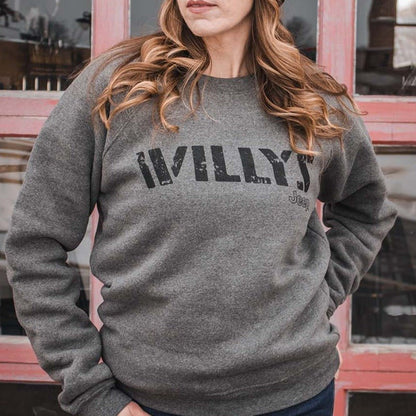 Mens Jeep® Willys Crew Sweatshirt - Heather Charcoal - Speedlogix