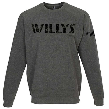 Mens Jeep® Willys Crew Sweatshirt - Heather Charcoal - Speedlogix