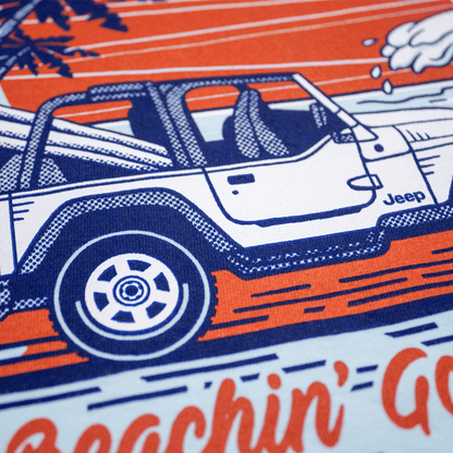 Mens Jeep® Wrangler Beachin' Good Time Longsleeve T-Shirt - Beach Wash Glacier Blue - Speedlogix