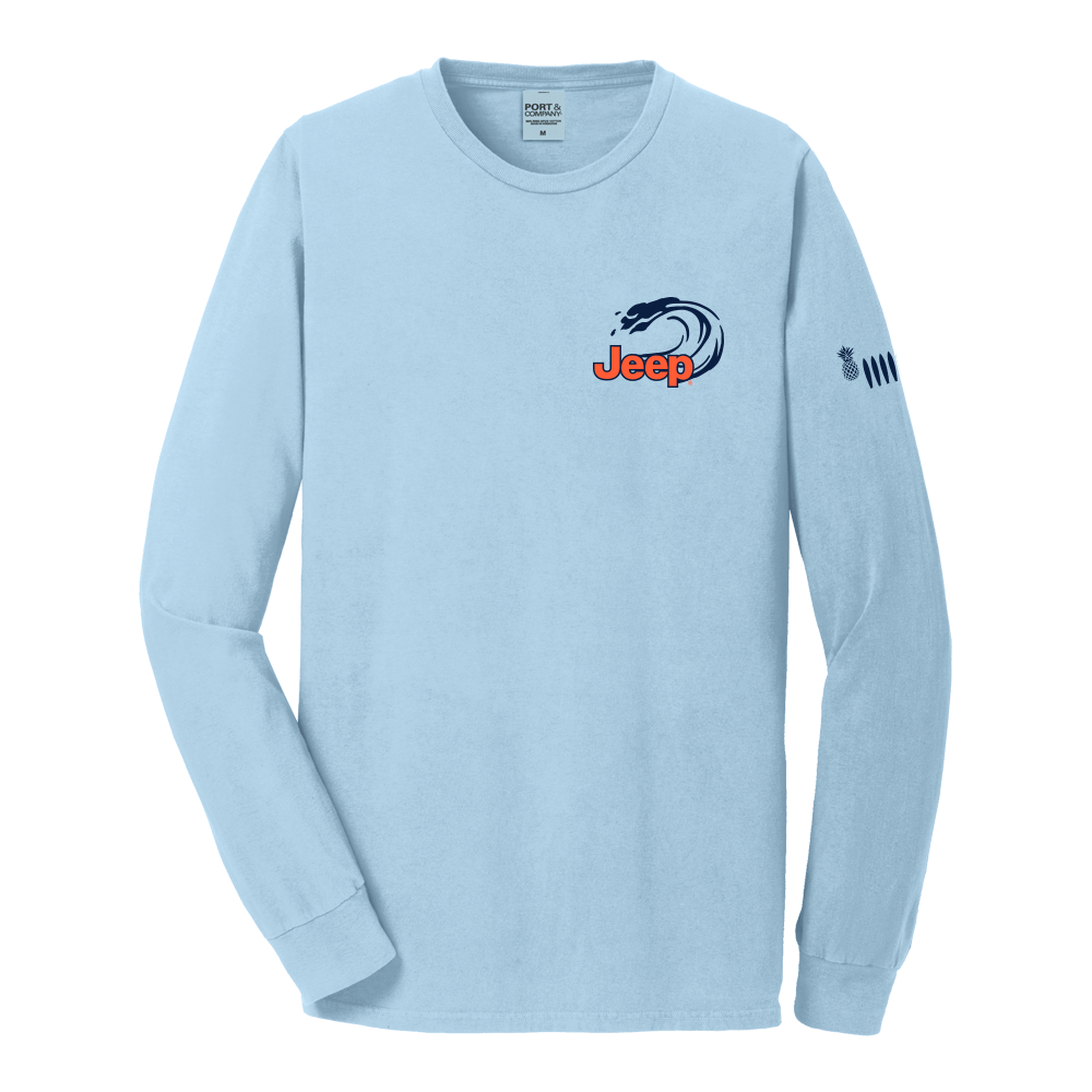 Mens Jeep® Wrangler Beachin' Good Time Longsleeve T-Shirt - Beach Wash Glacier Blue - Speedlogix