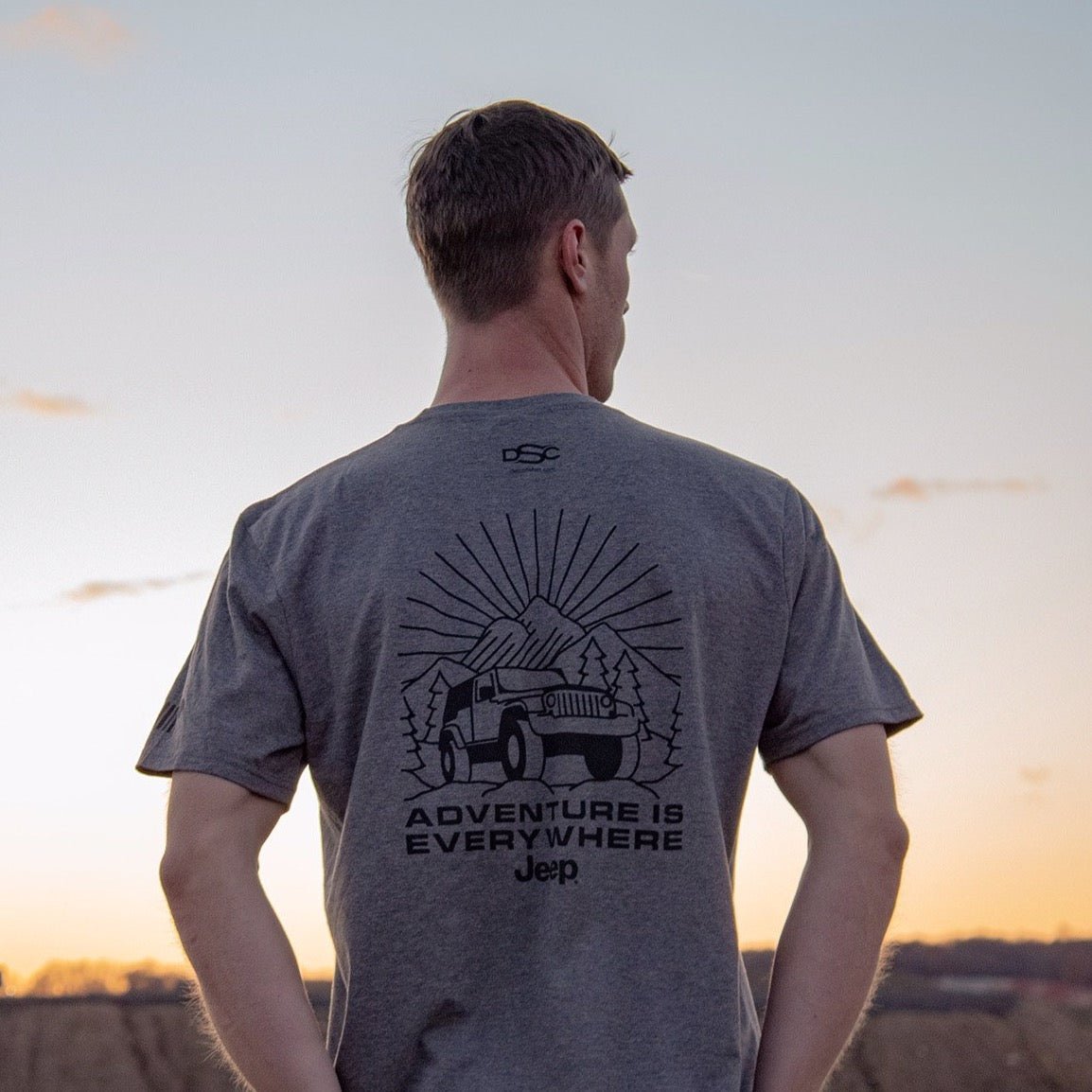 Mens Jeep® Wrangler Burst T-Shirt - Triblend Grey - Speedlogix