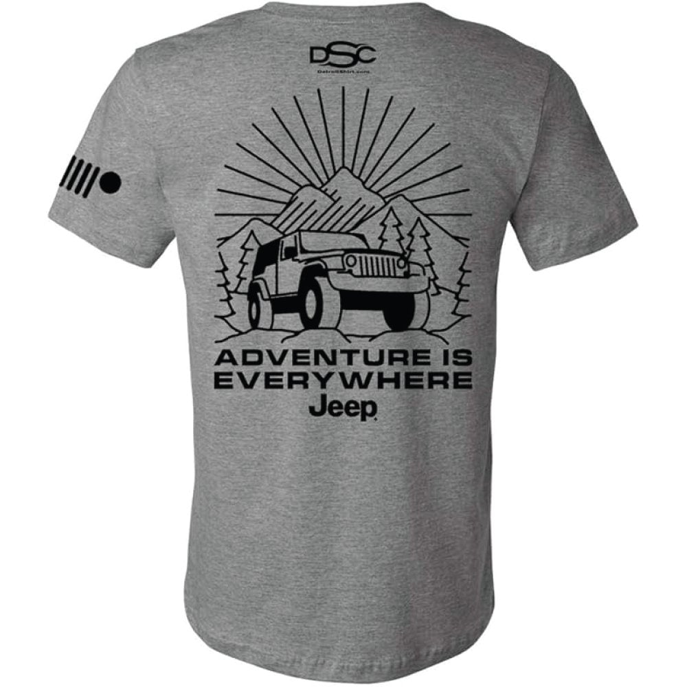 Mens Jeep® Wrangler Burst T-Shirt - Triblend Grey - Speedlogix