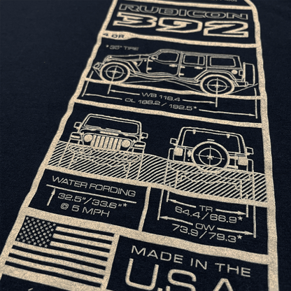 Mens Jeep® Wrangler JL 392 Rubicon Spec Plate - Black - Speedlogix