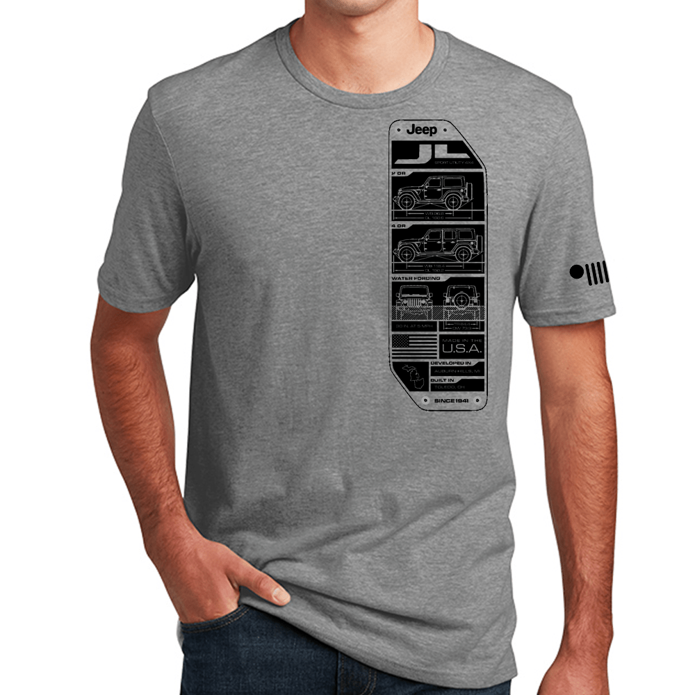 Mens Jeep® Wrangler JL Spec Plate - Oxford Grey - Speedlogix