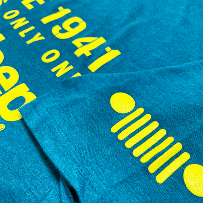 Mens Jeep®Stencil T-Shirt - Heather Deep Ocean Green - Speedlogix