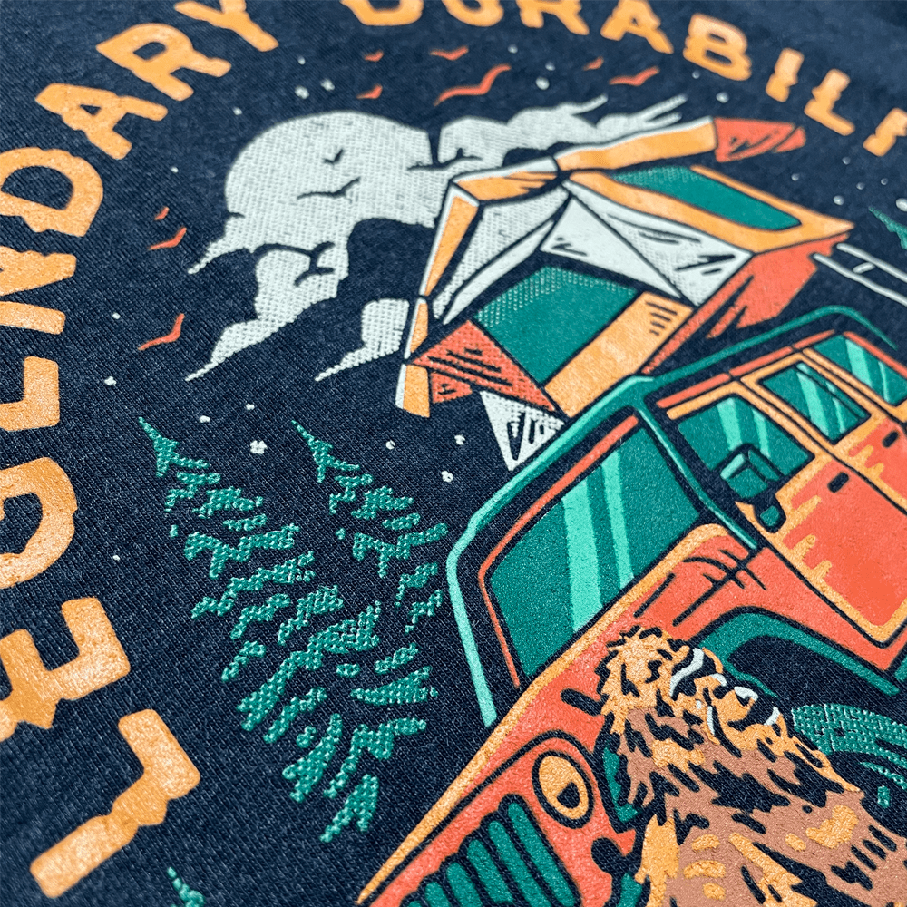 Mens Long Sleeve Hooded Jeep® Sasquatch Family T-Shirt - Black Heather - Speedlogix