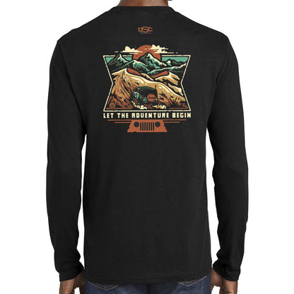 Mens Long Sleeve Jeep® Dunes T-Shirt - Black - Speedlogix