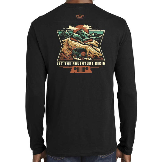 Mens Long Sleeve Jeep® Dunes T-Shirt - Black - Speedlogix