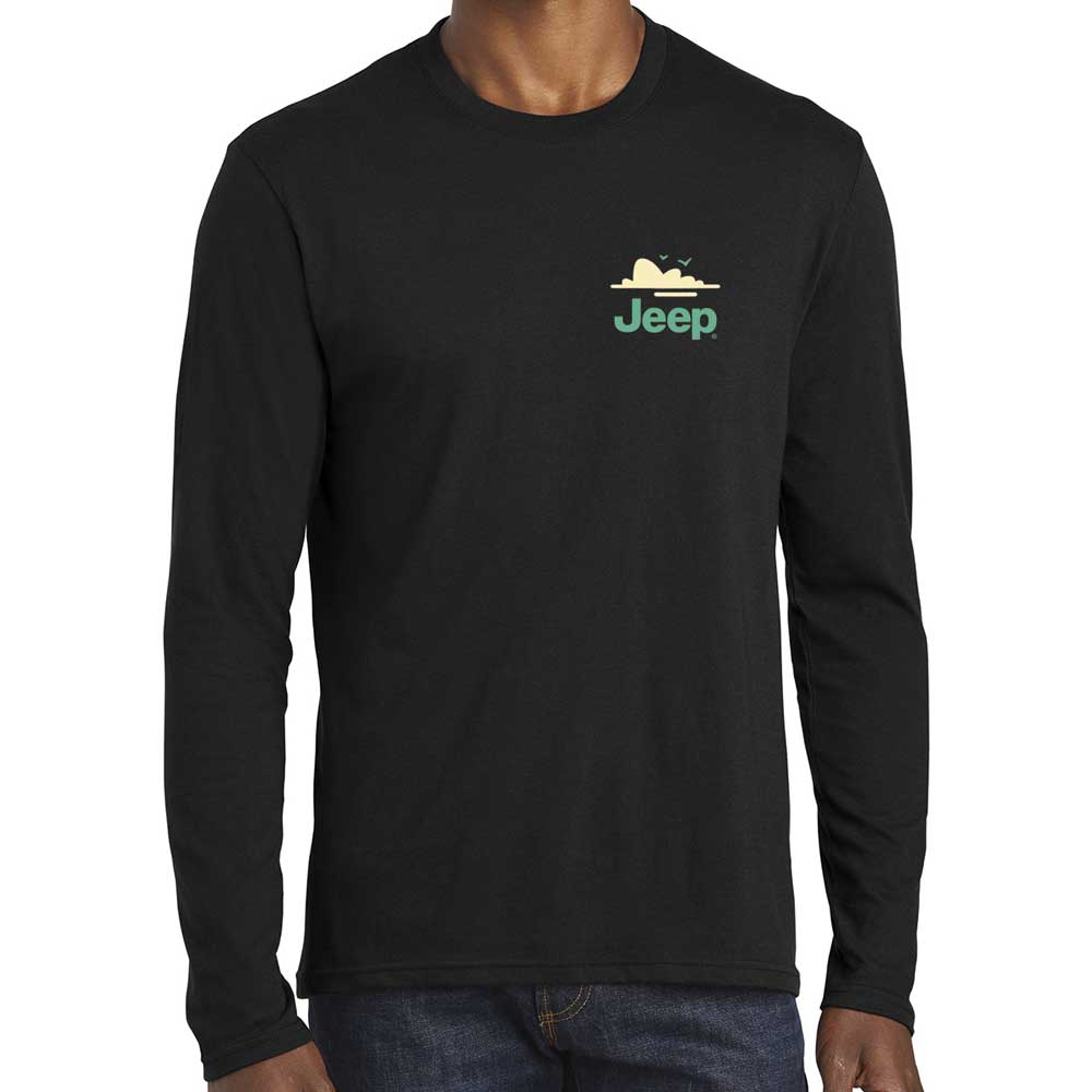 Mens Long Sleeve Jeep® Dunes T-Shirt - Black - Speedlogix
