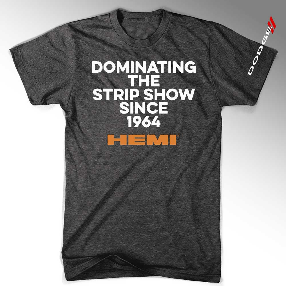 Mens T-Shirt Hemi “Dominating the Strip Show Since 1964” (Heather Black) - Speedlogix
