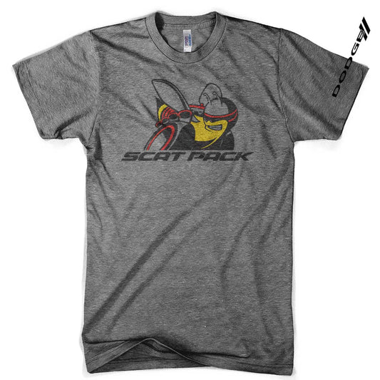 Mens Triblend Dodge Scat Pack T-shirt (Grey) - Speedlogix