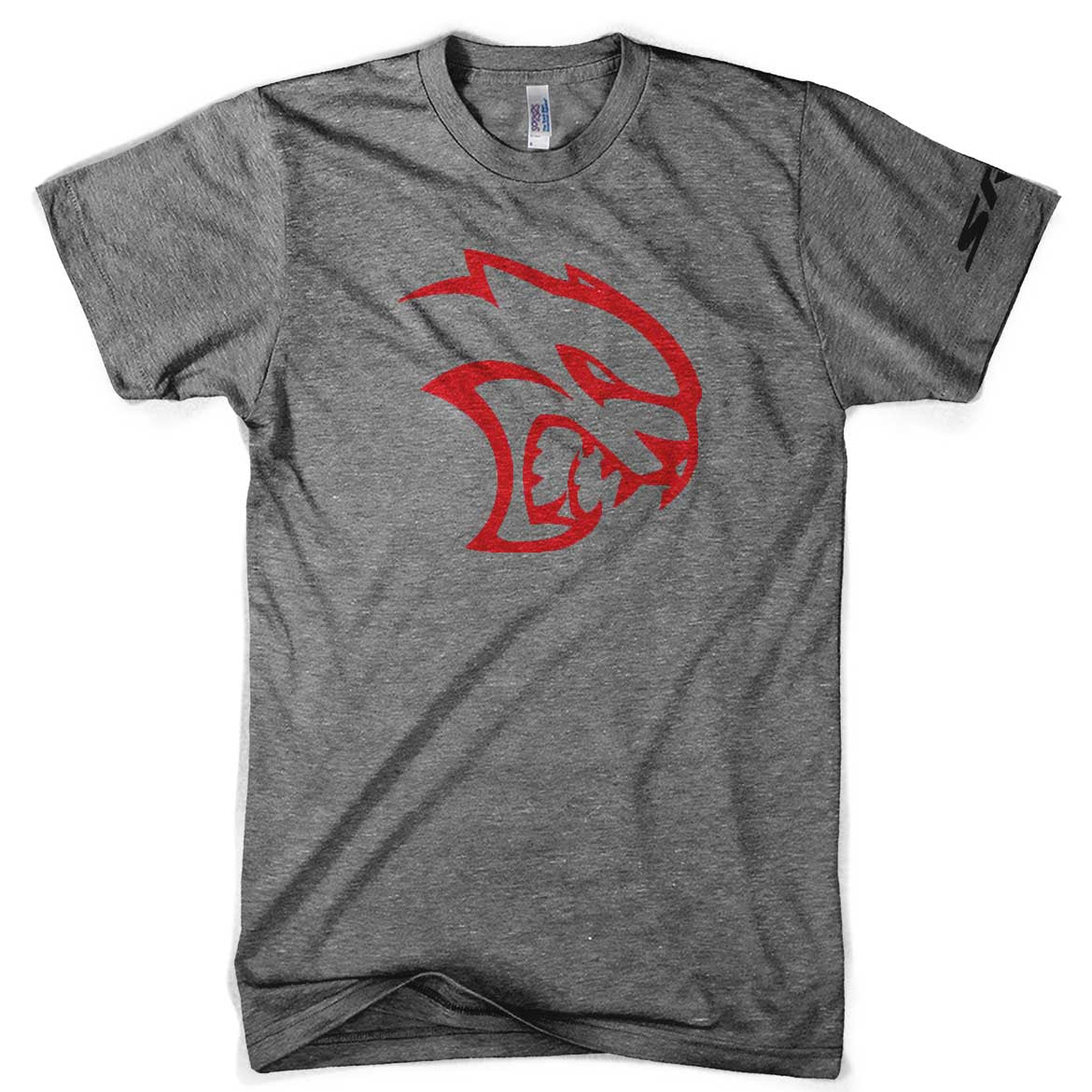 Mens Triblend Dodge SRT Hellcat Red Logo T-shirt (Grey) - Speedlogix