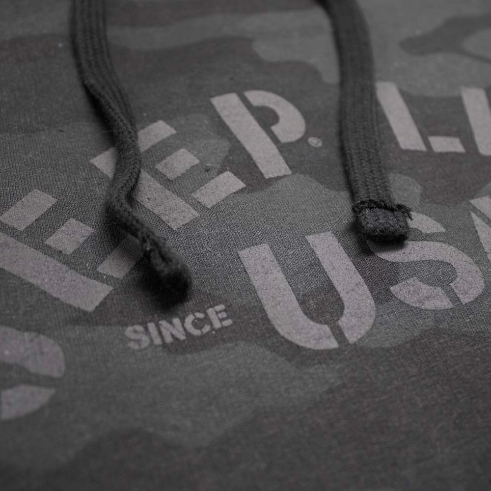 Mens/Unisex Jeep® Life USA Hoodie - Black Camo - Speedlogix