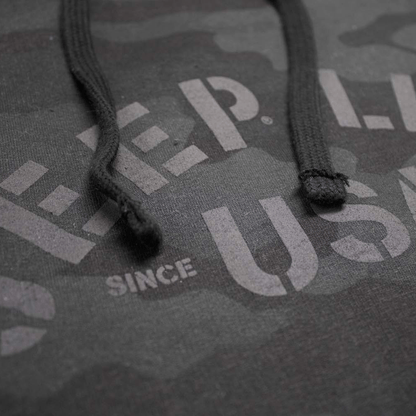 Mens/Unisex Jeep® Life USA Hoodie - Black Camo - Speedlogix