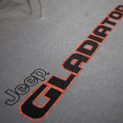 Mens/Unisex V - neck Jeep® Gladiator Red/Black T-Shirt - Slate Grey - Speedlogix