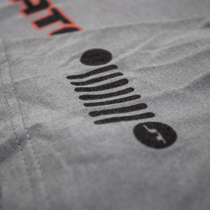 Mens/Unisex V - neck Jeep® Gladiator Red/Black T-Shirt - Slate Grey - Speedlogix