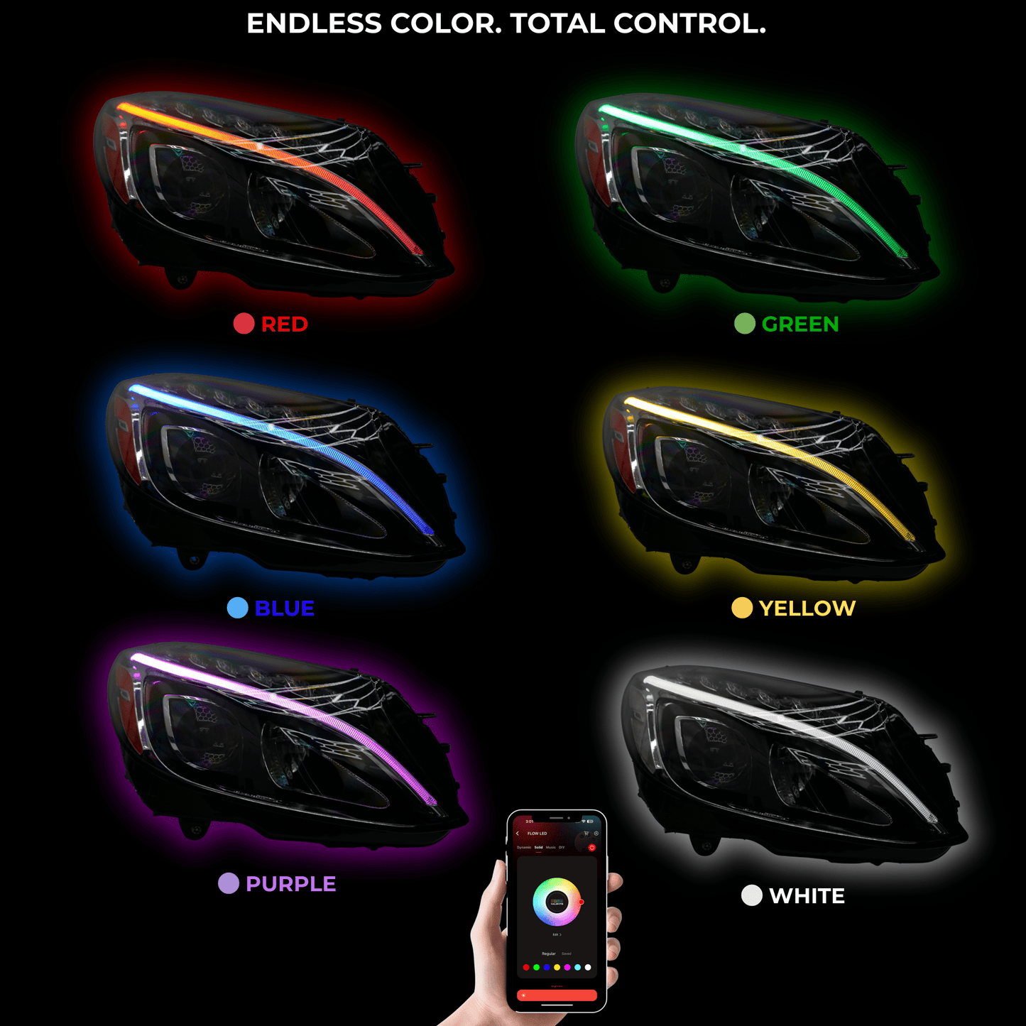 Mercedes Benz C - Class RGBW Multicolor DRL Boards (2015 - 2023) - Speedlogix