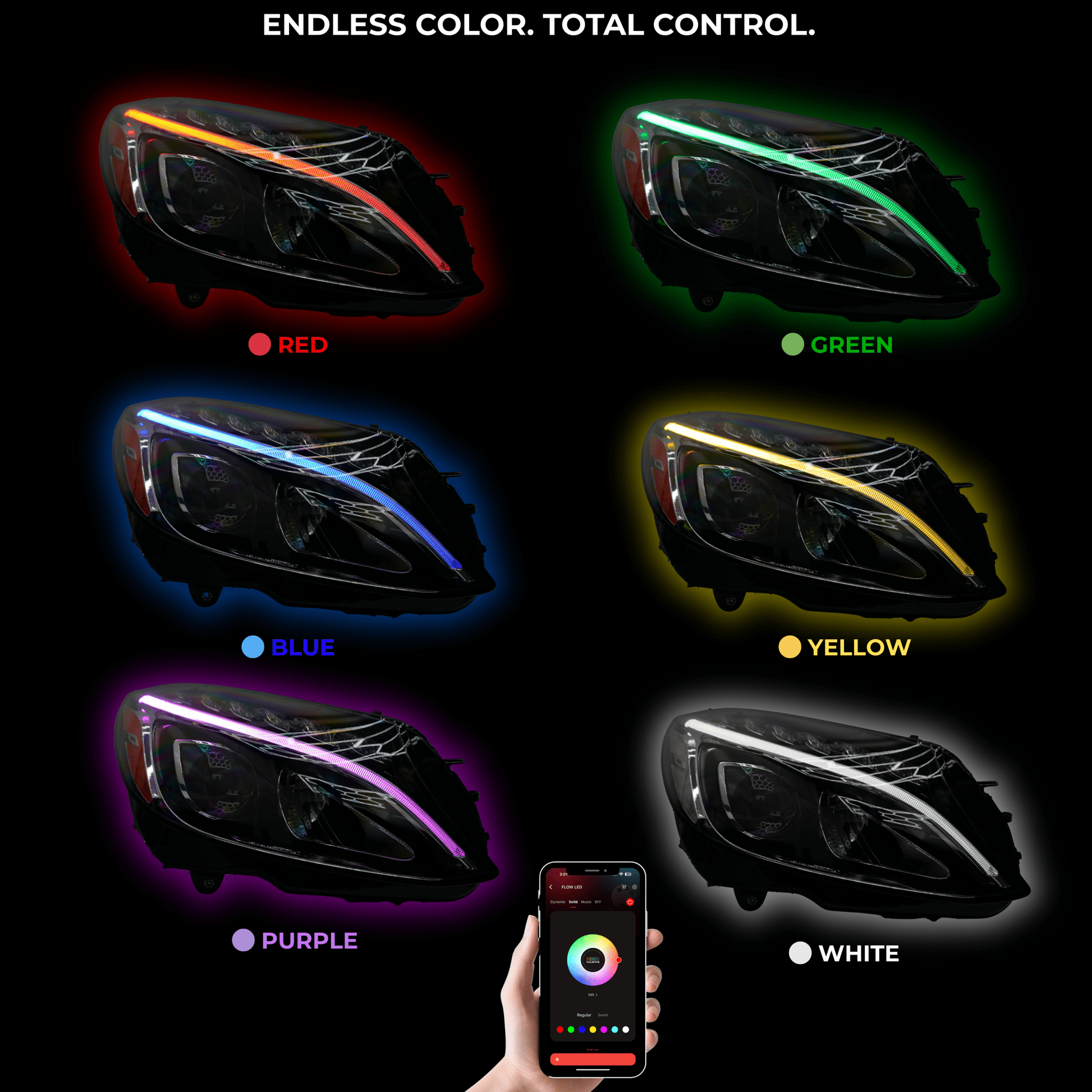 Mercedes Benz C - Class RGBW Multicolor DRL Boards (2015 - 2023) - Speedlogix