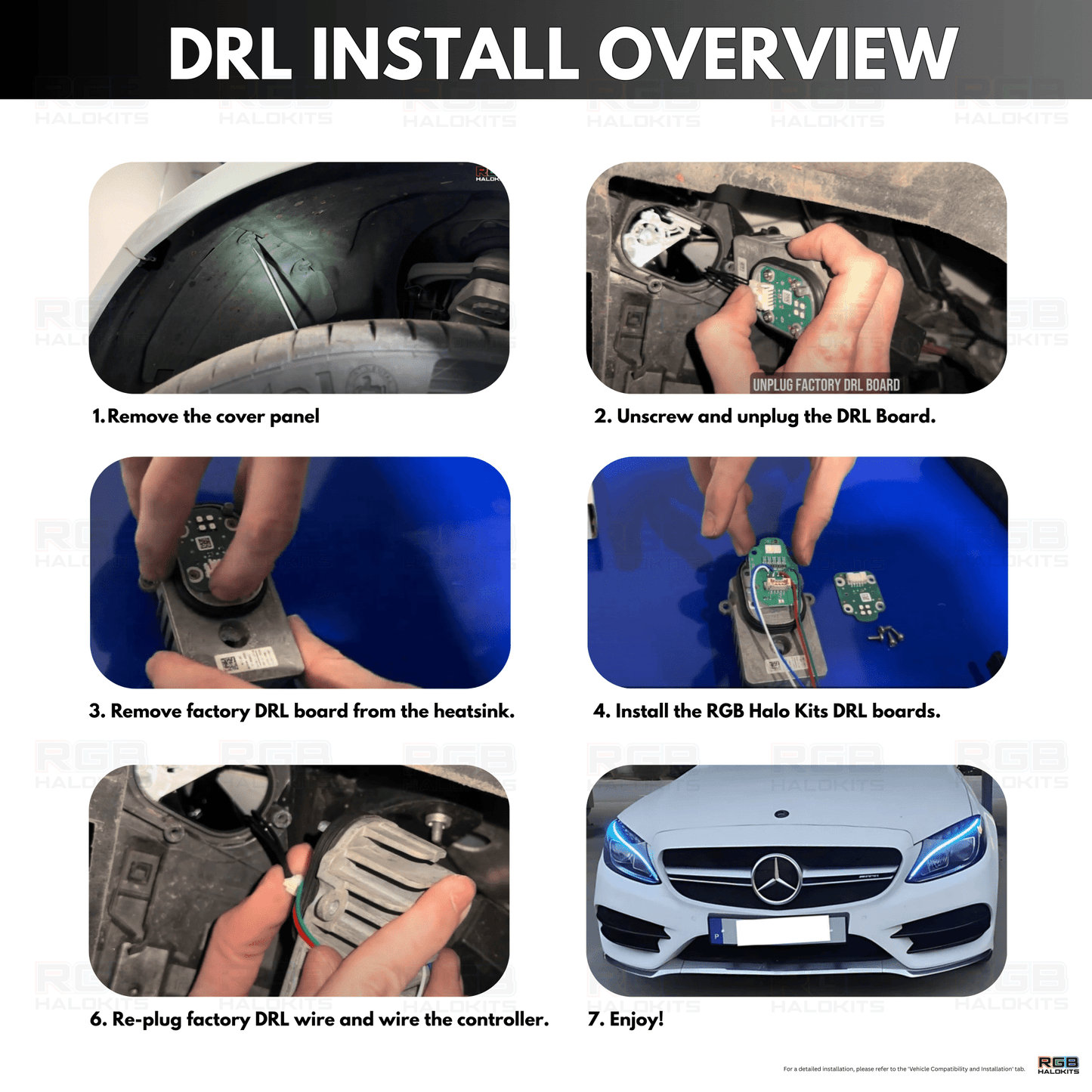 Mercedes Benz C - Class RGBW Multicolor DRL Boards (2015 - 2023) - Speedlogix
