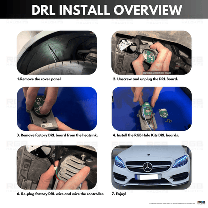 Mercedes Benz C - Class RGBW Multicolor DRL Boards (2015 - 2023) - Speedlogix