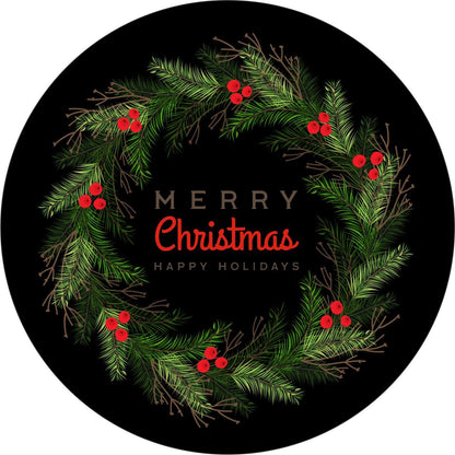 Merry Christmas Wreath Spare Tire Cover - Jeep, Bronco, RV, Camper & More - Speedlogix
