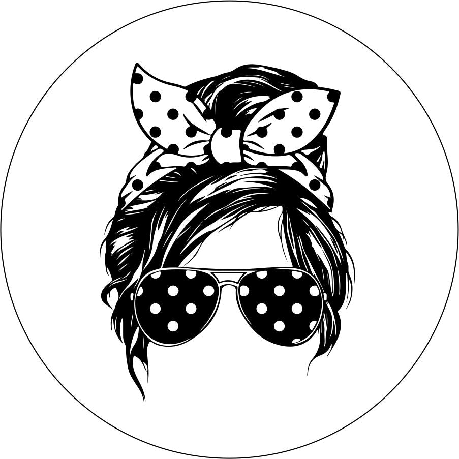 Messy Bun + Pretty in Polka Dots Bronco Spare Tire Cover - Speedlogix