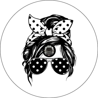 Messy Bun + Pretty in Polka Dots Bronco Spare Tire Cover - Speedlogix