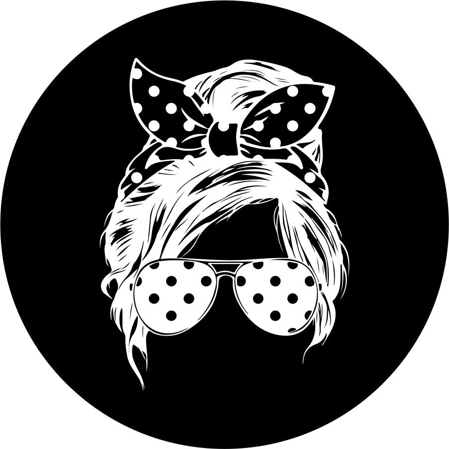 Messy Bun + Pretty in Polka Dots Bronco Spare Tire Cover - Speedlogix