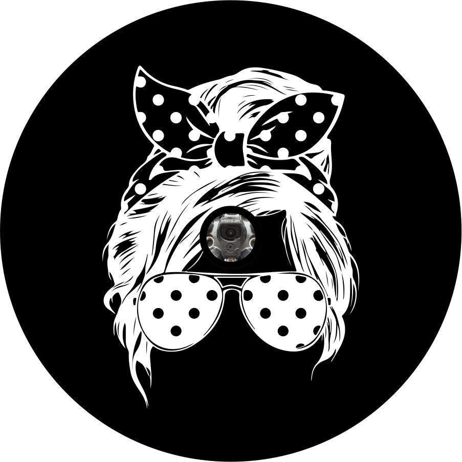 Messy Bun + Pretty in Polka Dots Bronco Spare Tire Cover - Speedlogix