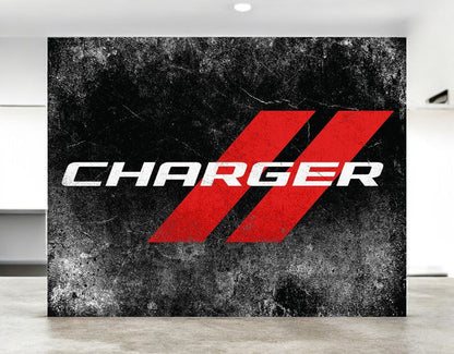Metal Sign - Dodge Charger Text - Speedlogix
