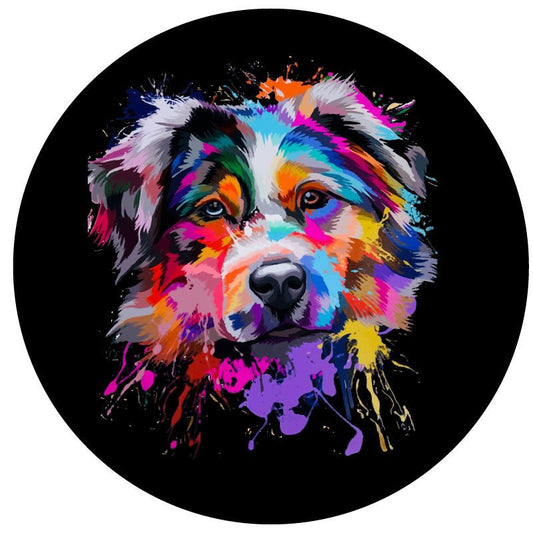 Mosaic Australian Shepherd Dog Bronco Spare Tire Cover - Speedlogix