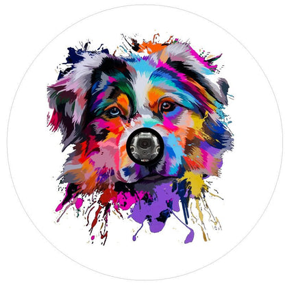 Mosaic Australian Shepherd Dog Bronco Spare Tire Cover - Speedlogix