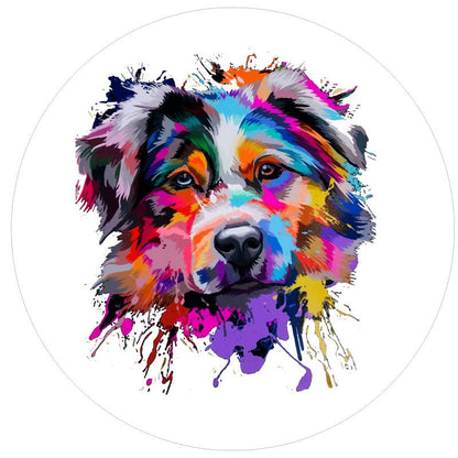 Mosaic Australian Shepherd Dog Bronco Spare Tire Cover - Speedlogix