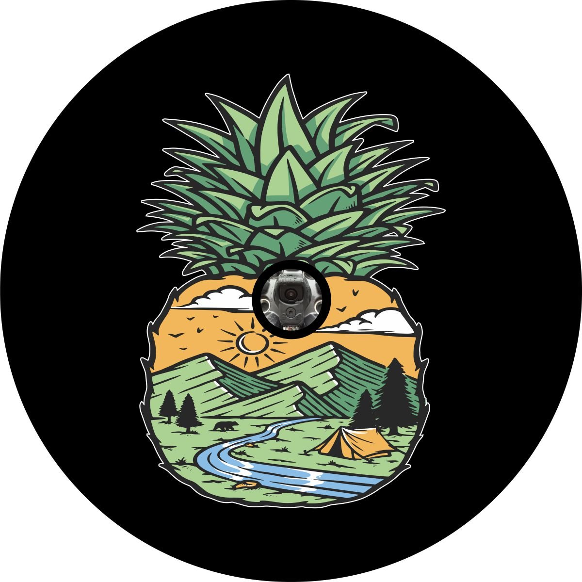 Mountain & River Inside Pineapple Bronco Spare Tire Cover - Speedlogix