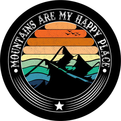 Mountains are my Happy Place Bronco Spare Tire Cover - Speedlogix