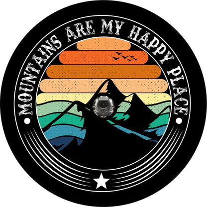 Mountains are my Happy Place Bronco Spare Tire Cover - Speedlogix