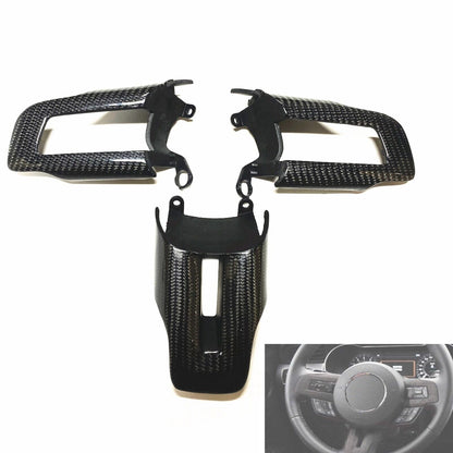 MUSTANG 15 - 23 CARBON FIBER STEERING WHEEL BUTTON TRIM REPLACEMENT - Speedlogix
