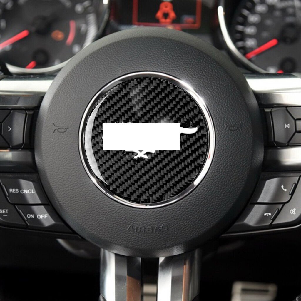 MUSTANG 15 - 23 CARBON FIBER STEERING WHEEL CENTER TRIM - Speedlogix